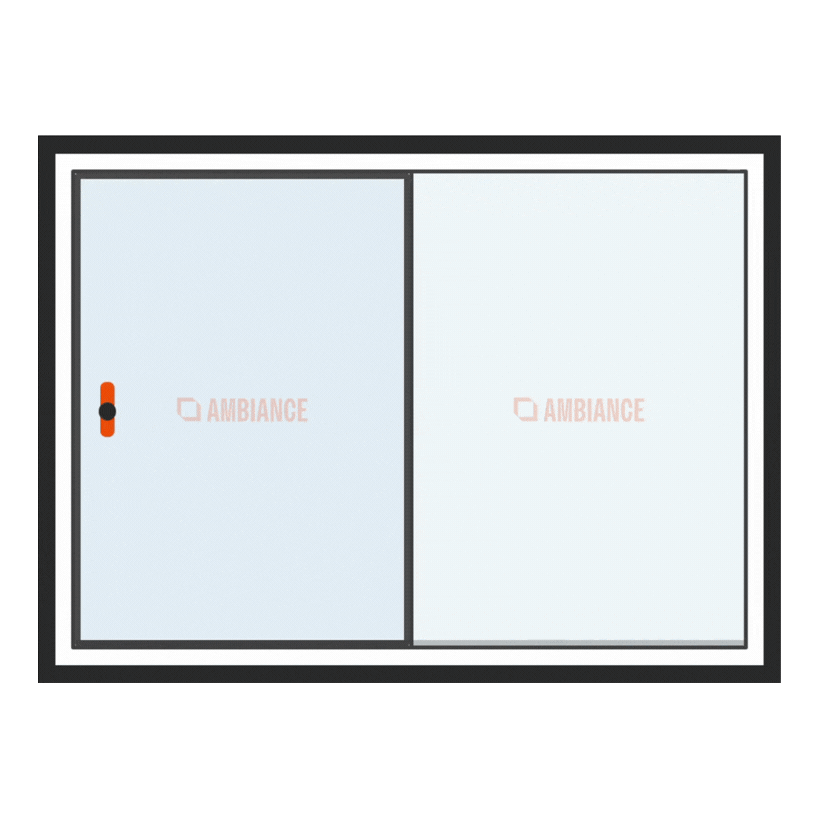 Animation showing Ambiance Smartslide door working